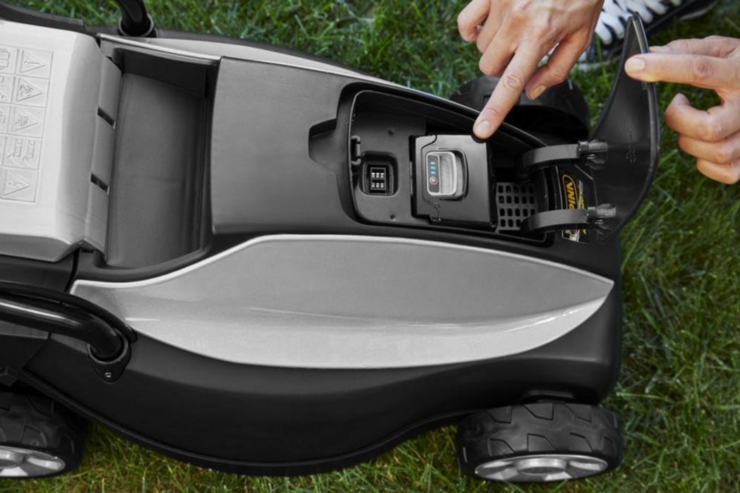 Tondeuse à gazon sans fil Alpina AL1 3020 Li Kit, largeur de coupe 30 cm, avec batterie 20 V (4 Ah) et chargeur