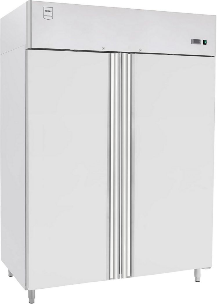 Armoire réfrigérée négative professionnelle METRO GFR1400, 131,4 x 80,5 x 206,5 cm, 940 L, refroidissement ventilé, 980 W, avec serrure, argent, réfrigérateur, congélateur, 2 portes, côte à côte