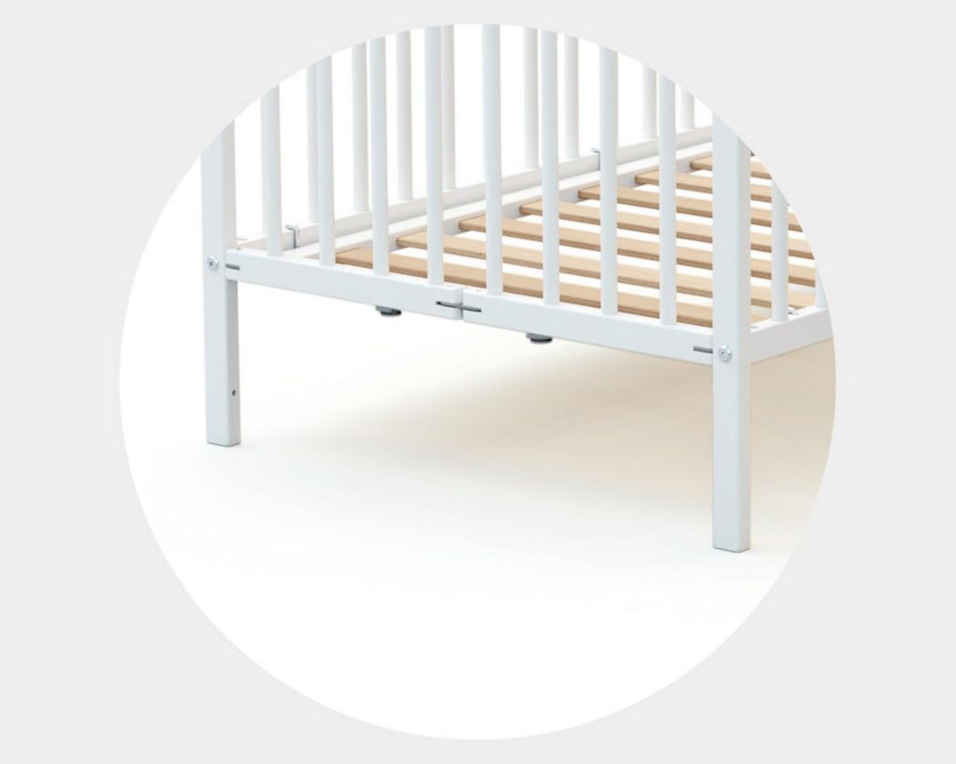 WEBABY - Lit bébé pliant 60 x 120 cm Blanc | Bois massif | Dès la naissance | Confort de couchage | Sommier à lattes | Compact | Transportable | Pliable | Gain de place | Lit de voyage