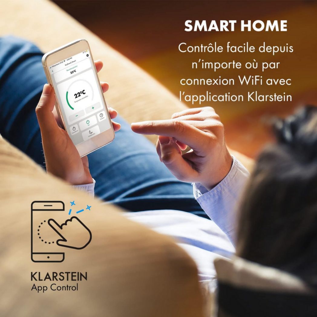 Climatiseur portable silencieux Klarstein, climatiseur portable 5 en 1, mini climatiseur, purificateur et éliminateur d'odeurs, mode nuit, déshumidificateur d'air, faible consommation, 10 000 BTU, climatiseurs