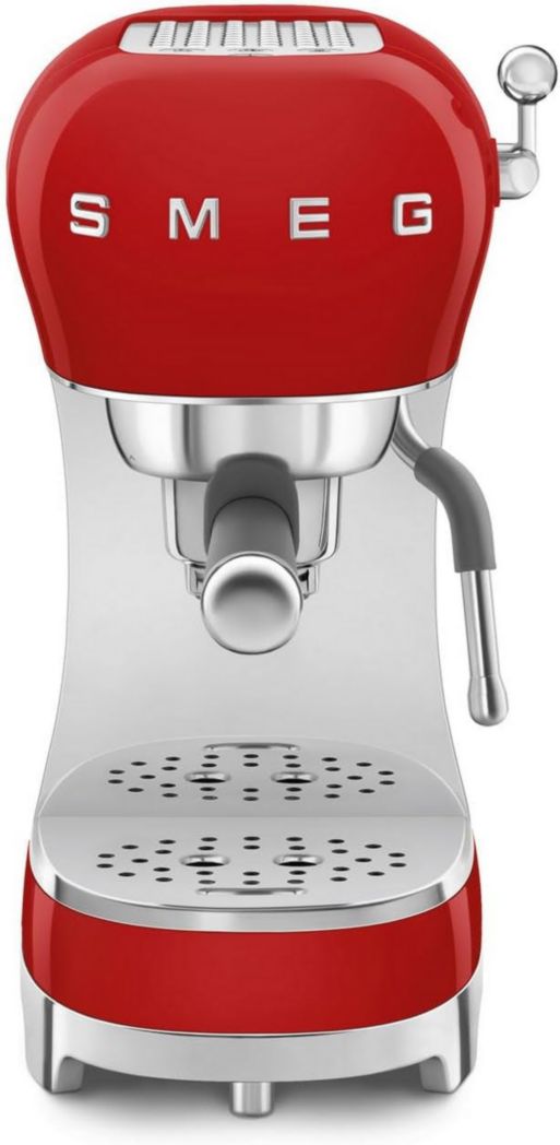 Smeg, ECF02CREU Machine à expresso manuelle, système Thermoblock et buse vapeur, 4 fonctions expresso, plateau amovible, porte-filtre, réservoir d'eau 1 L, dimensions compactes, 1350 W, couleur crème