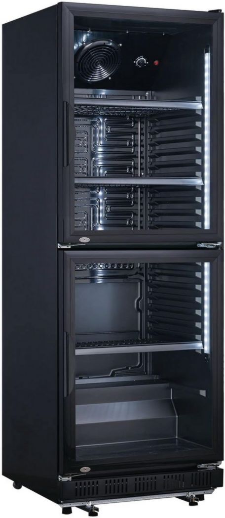 Réfrigérateur à boissons professionnel METRO GSC2360B, acier/verre, 62 x 63,6 x 175,3 cm, 347 L, avec serrure, noir