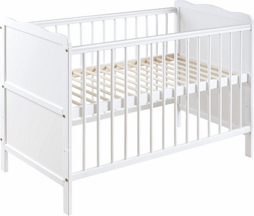 Lit bébé moto-MOLTICO 60x120 cm avec tiroir – Lit en bois réglable en hauteur, transformable en lit enfant avec barrières de sécurité – Lit bébé pour filles et garçons