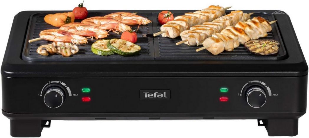 Barbecue électrique d'intérieur Tefal TG900812, presque sans fumée ni odeur, noir, taille unique