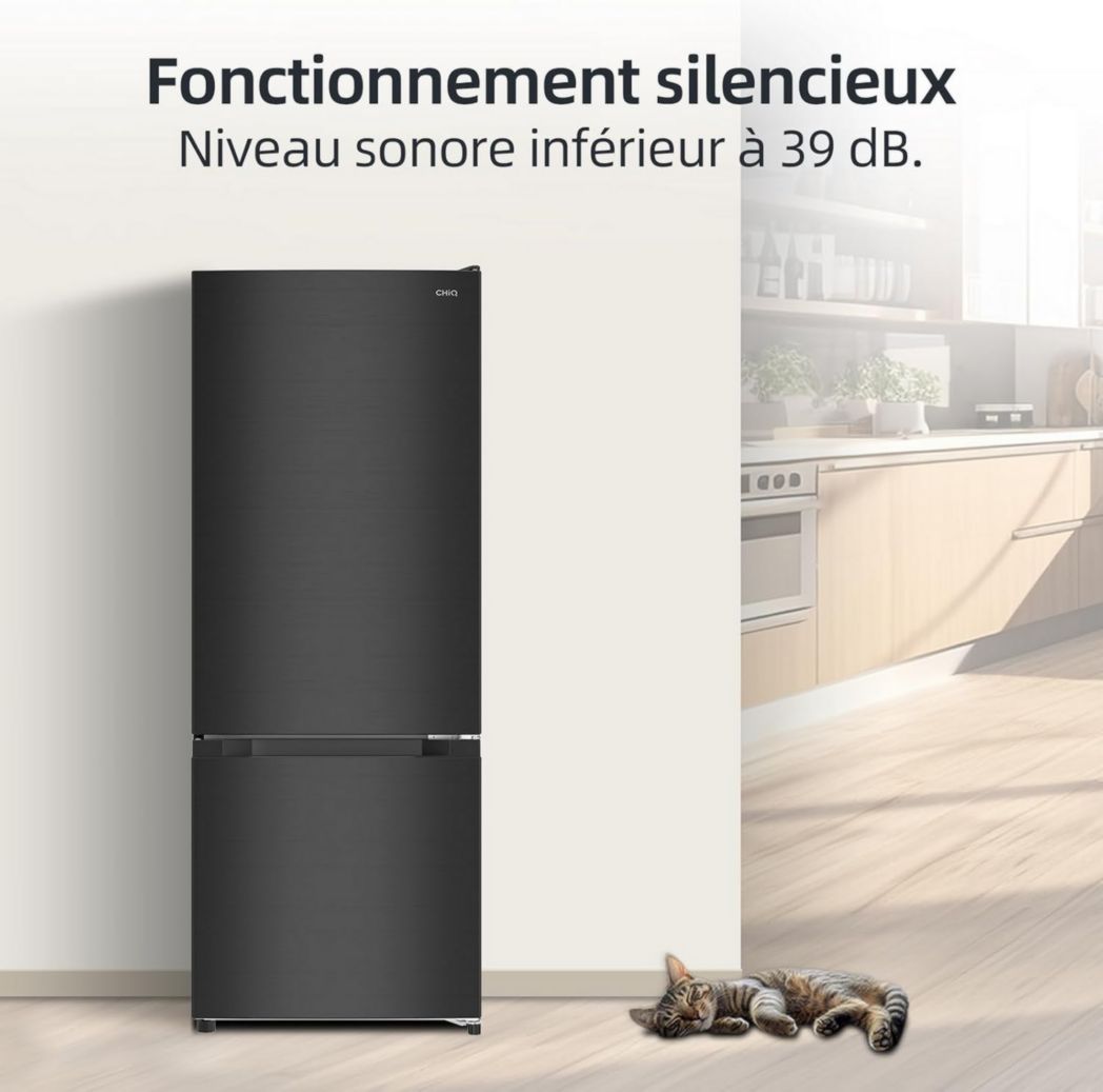 Réfrigérateur congélateur inférieur CHIQ FBM157L42 157 L (109 + 48), largeur 47 cm, Low Frost, 39 dB, portes réversibles, garantie 12 ans sur le compresseur