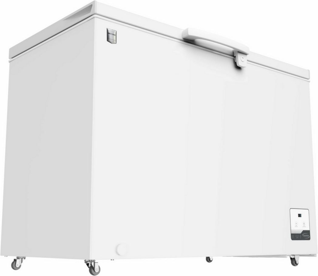 Congélateur coffre professionnel METRO GHF2700S, acier, 188 x 73,5 x 94,5 cm, 700 L, 125 W, 3 paniers, éclairage LED, avec serrure, blanc/gris