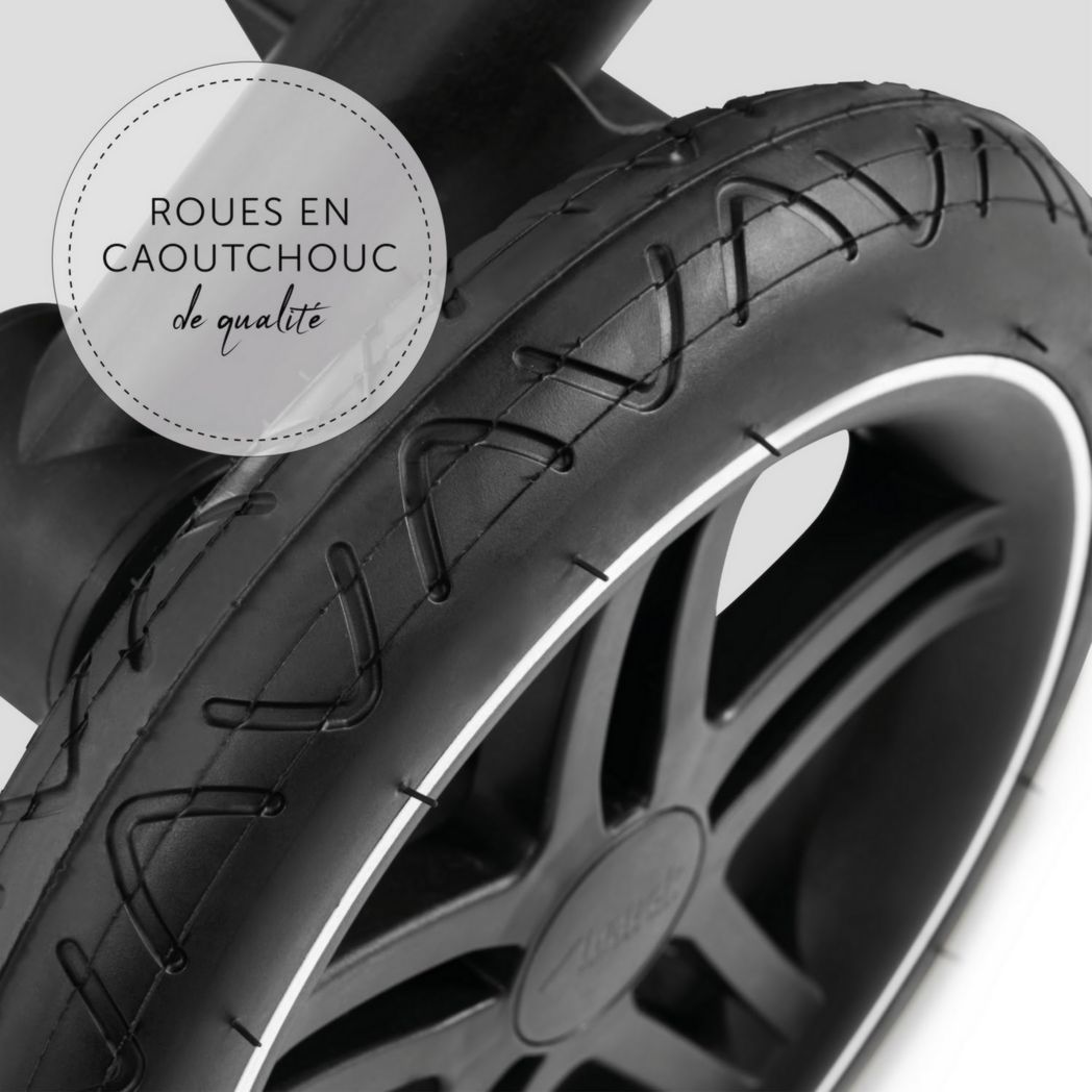 Poussette double Hauck Atlantic Twin - Tandem pour 2 enfants avec nacelles et sièges 2 en 1 - Gris chiné