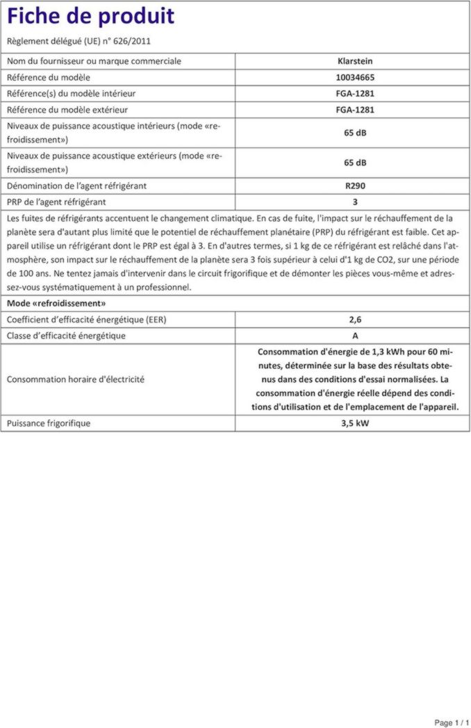 Climatiseur portable silencieux Klarstein, climatiseur portable 5 en 1, mini climatiseur, purificateur et éliminateur d'odeurs, mode nuit, déshumidificateur d'air, faible consommation, 10 000 BTU, climatiseurs