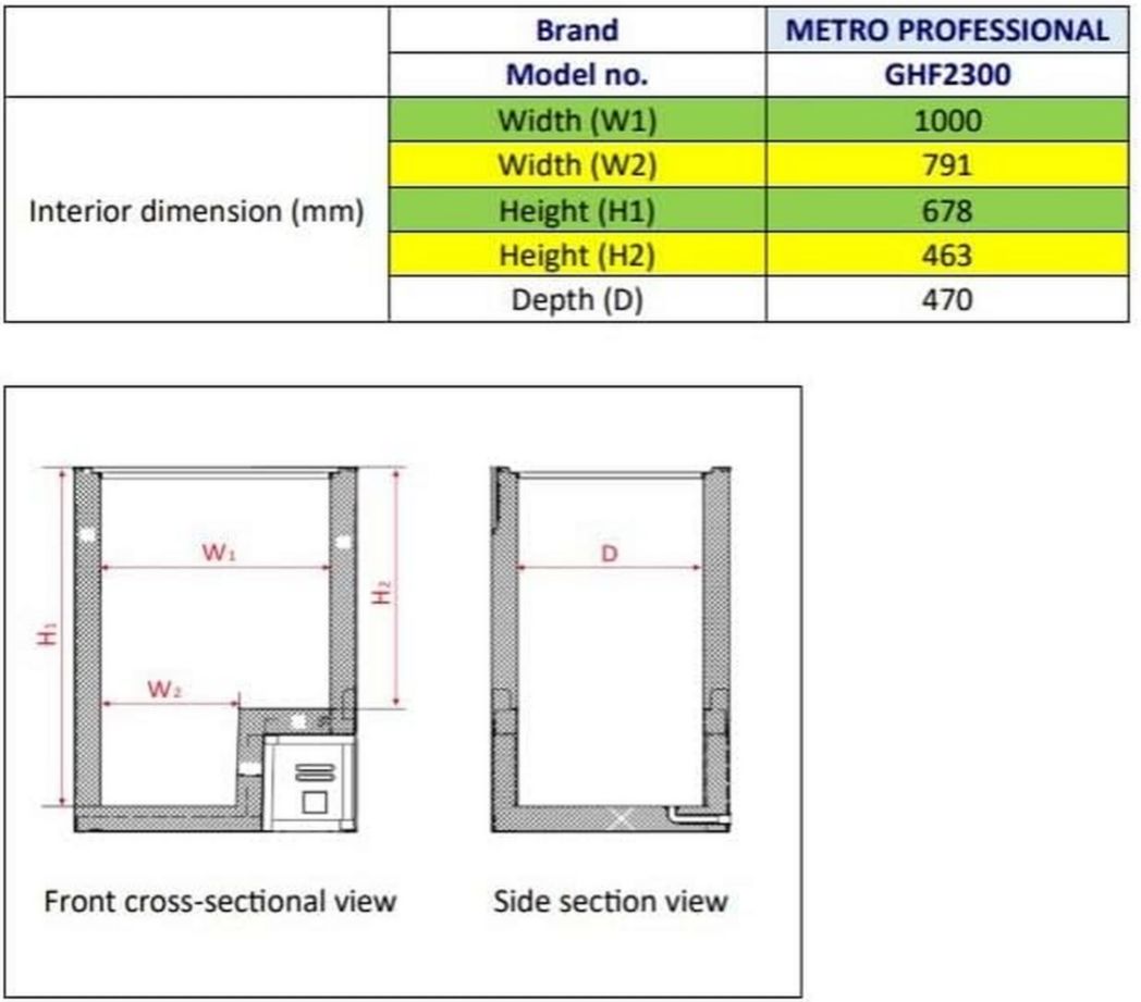 Congélateur coffre professionnel METRO GHF2700S, acier, 188 x 73,5 x 94,5 cm, 700 L, 125 W, 3 paniers, éclairage LED, avec serrure, blanc/gris