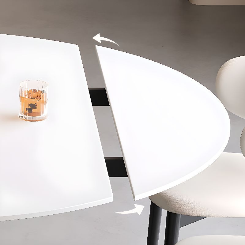 Table à manger ronde en pierre blanche avec abattant, 135 x 135 x 75 cm, table seule