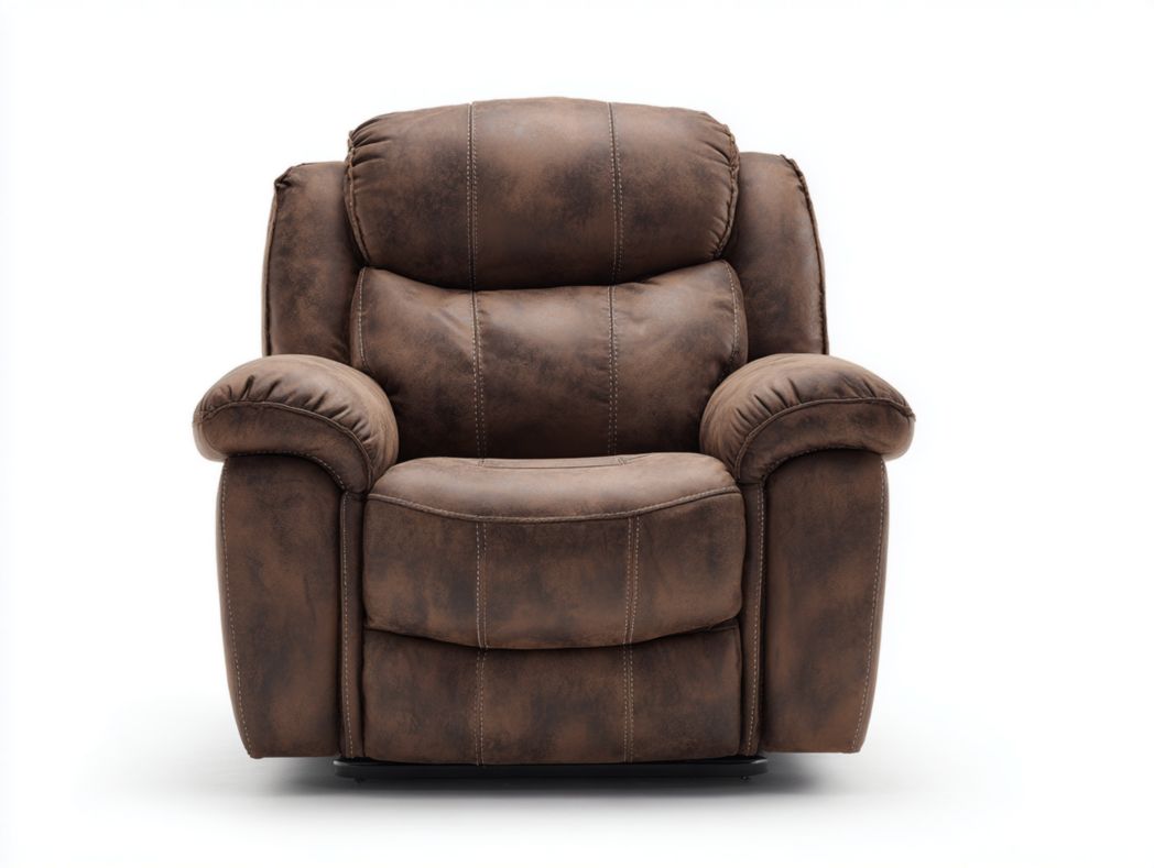 Fauteuil en cuir marron rembourré avec accoudoirs confortables