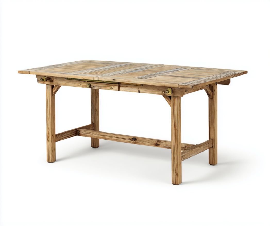 Table pliante rectangulaire en bois massif naturel