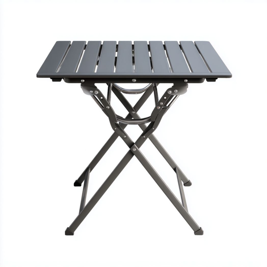 Table pliante rectangulaire en métal noir