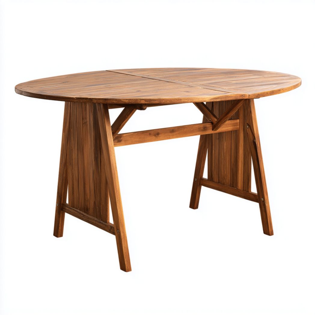 Table ovale en bois massif naturel