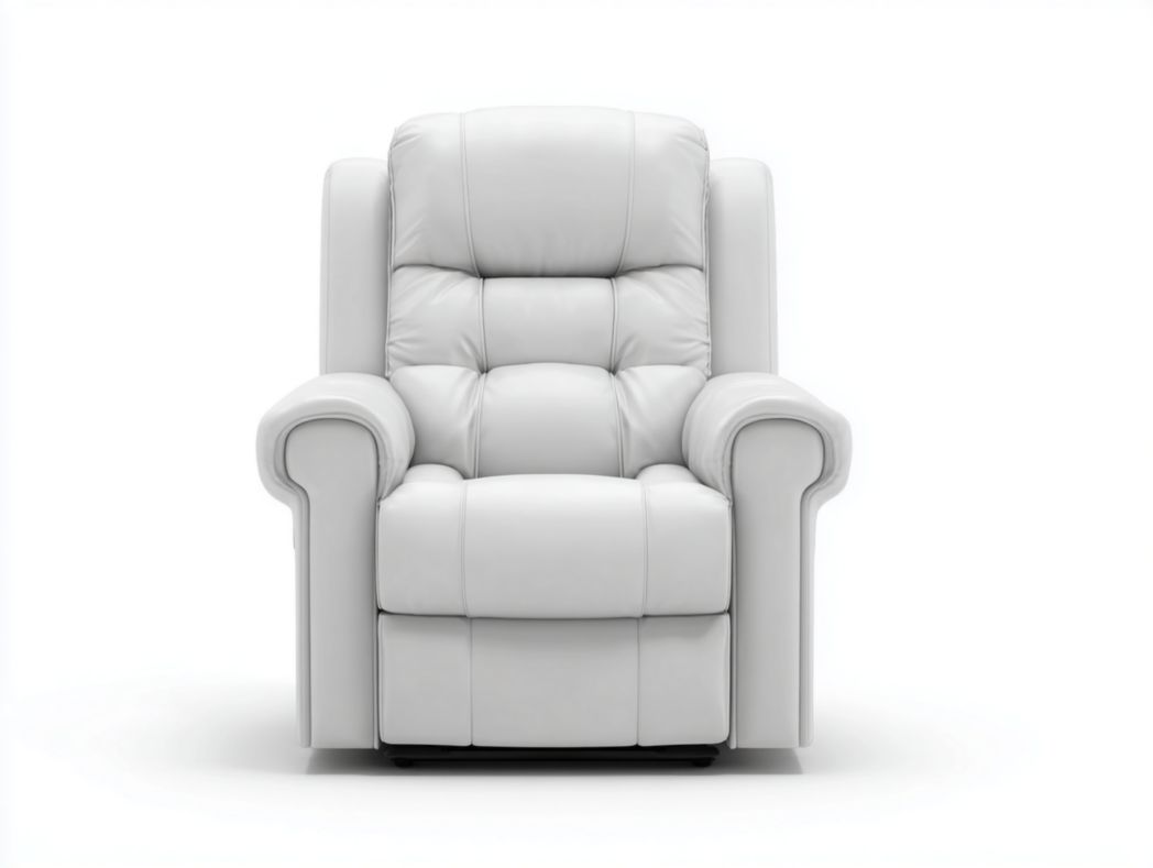 Fauteuil individuel en cuir blanc