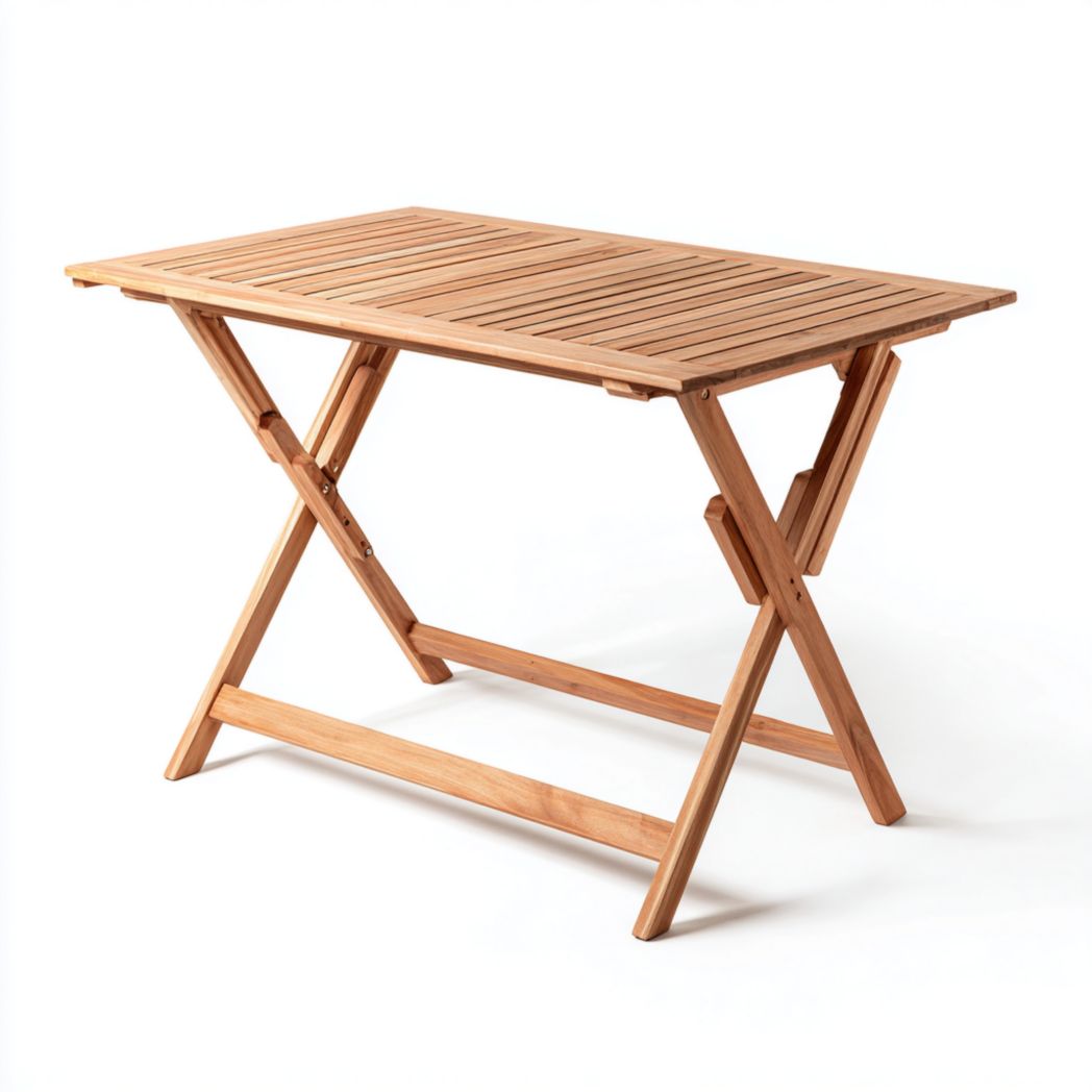 Table pliante rectangulaire en bois massif naturel