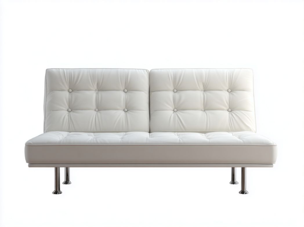 Canapé 2 places en similicuir blanc 2 dossiers