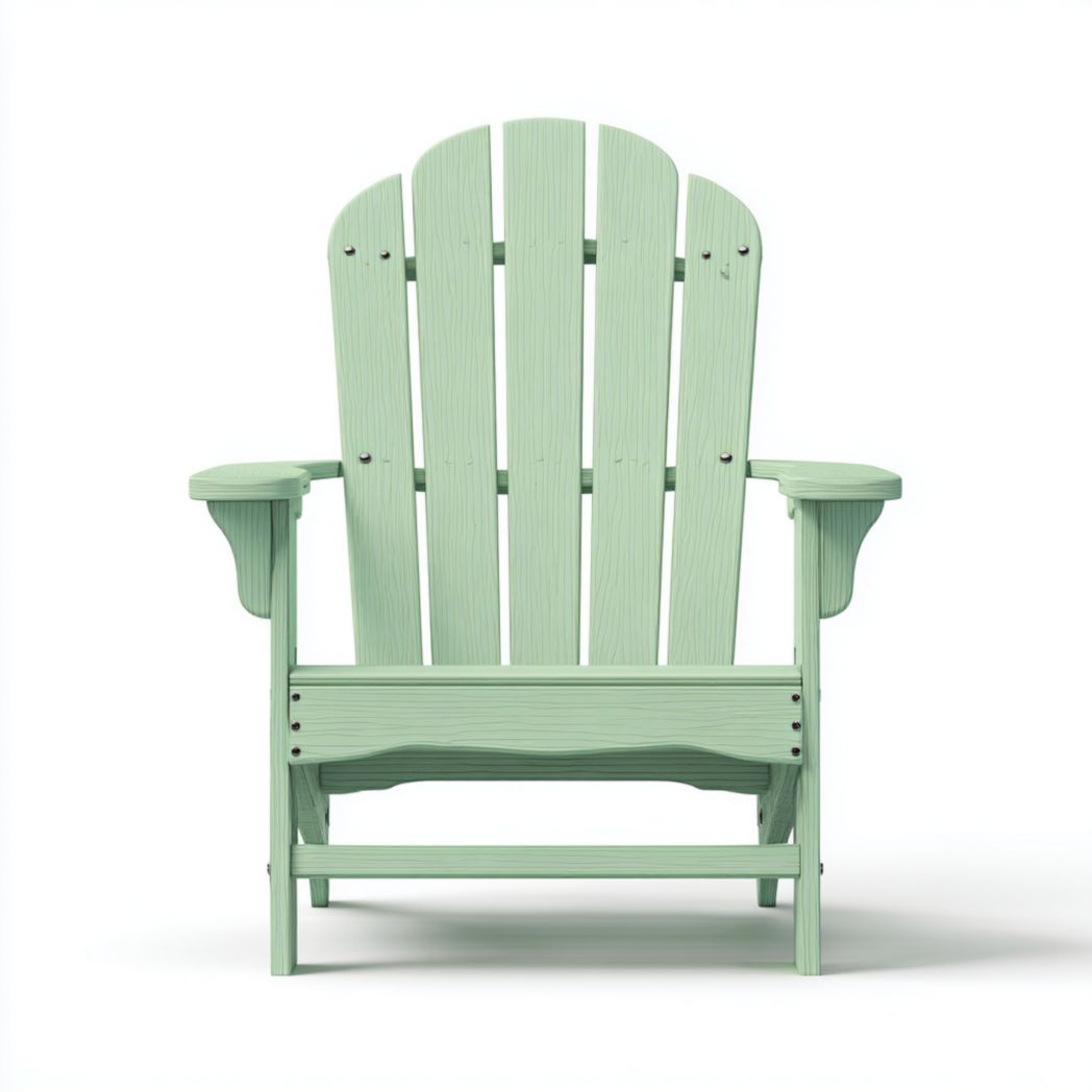 Fauteuil adirondack vert clair à dossier haut et larges accoudoirs