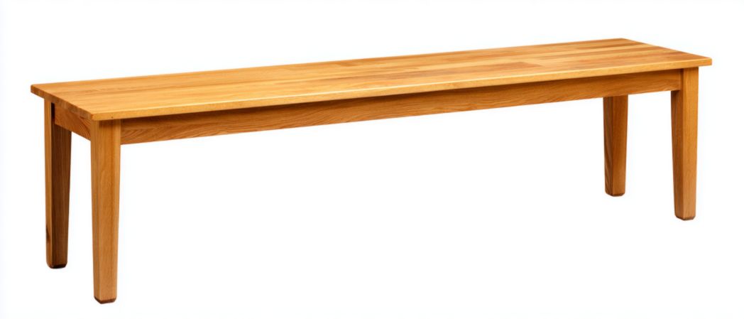 Banc rectangulaire en bois massif couleur naturelle
