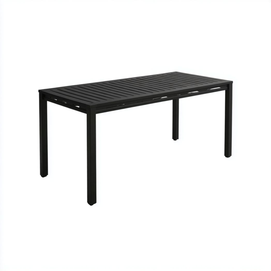 Table rectangulaire en métal noir