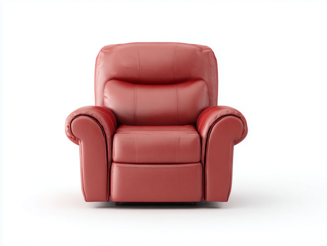 Fauteuil en cuir rouge à assise rembourrée