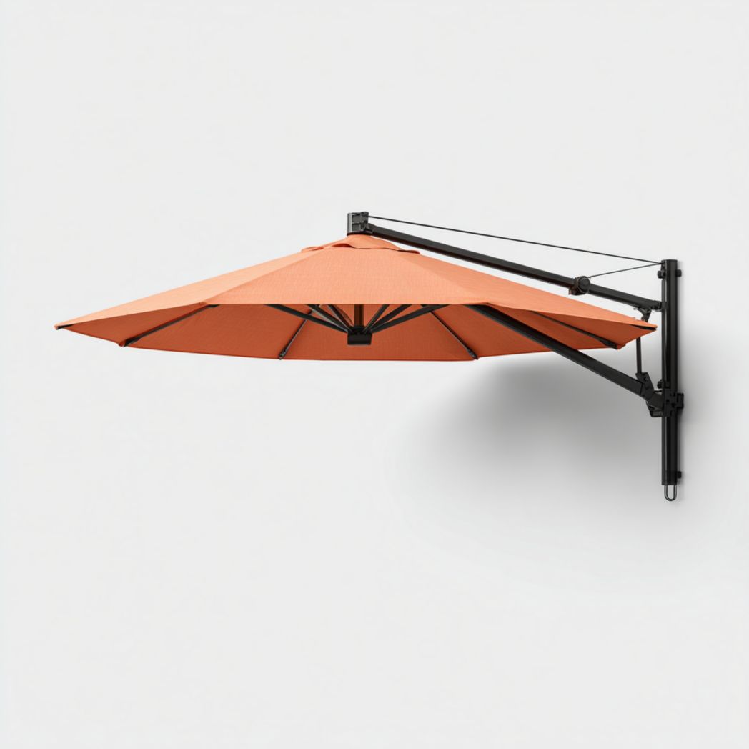 Parasol mural rond en aluminium orange