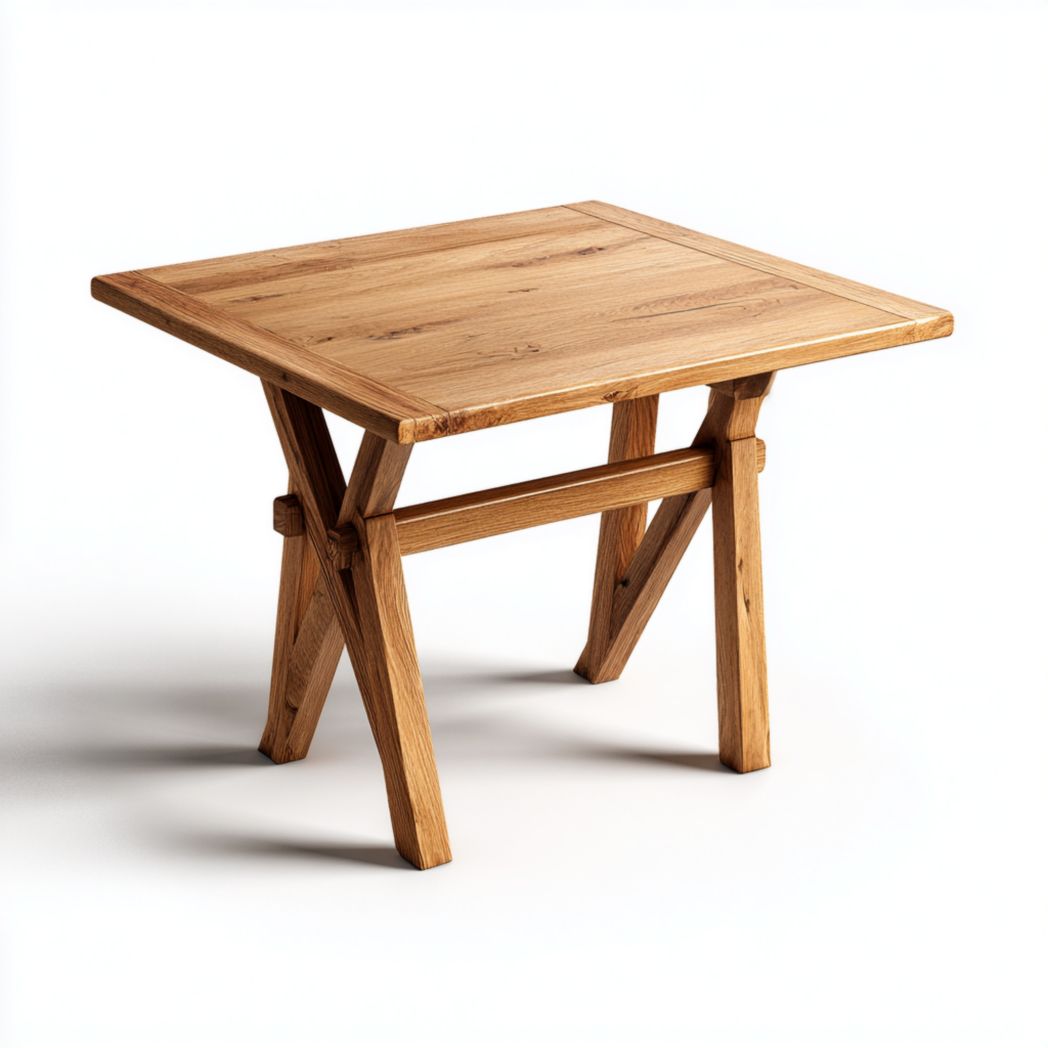 Table carrée en bois massif naturel