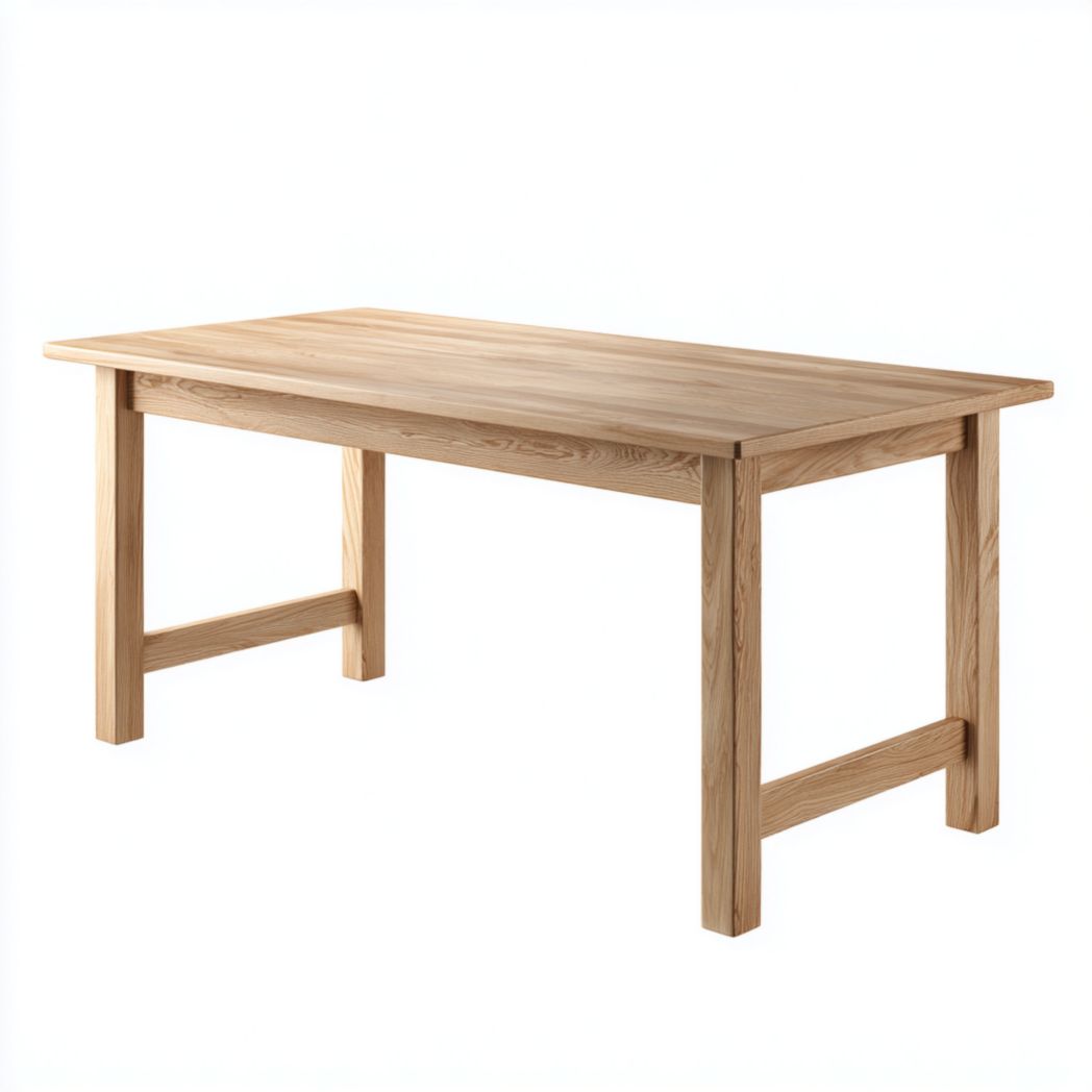 Table à manger rectangulaire bois clair plateau et pieds droits