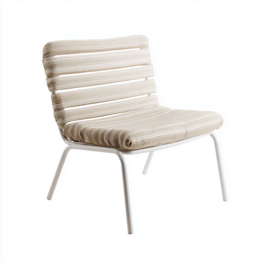 Chaise de jardin en métal blanc avec assise et dossier en corde beige clair