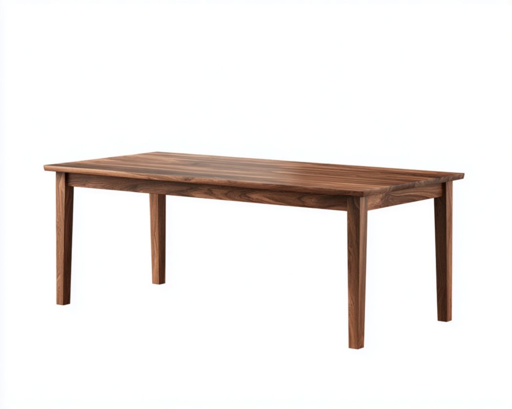 Table à manger rectangulaire en bois massif finition noyer