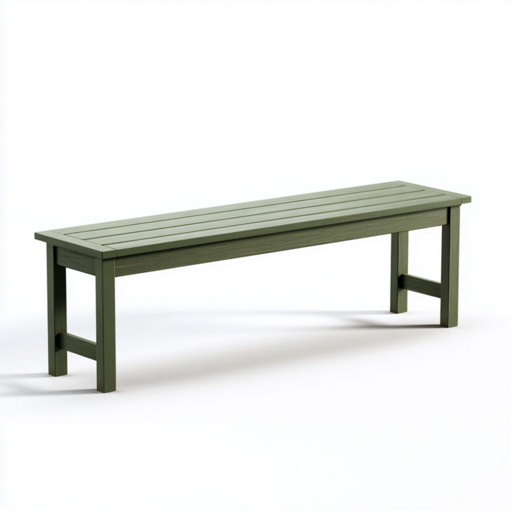 Banc de jardin en bois vert rectangulaire