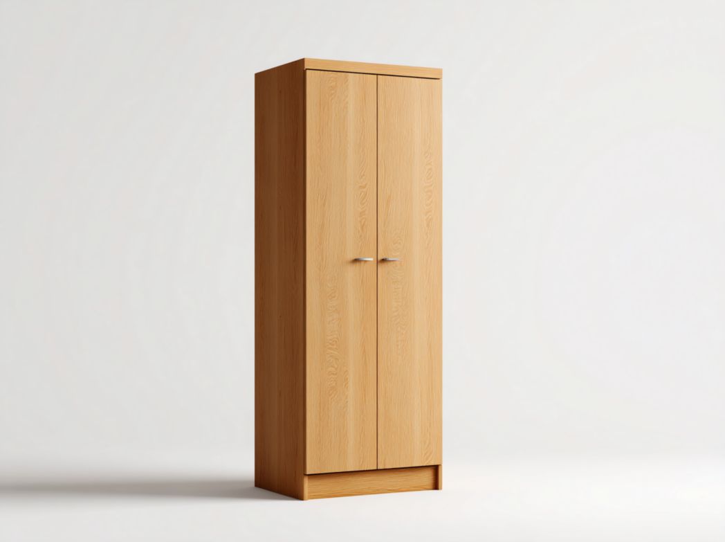 Armoire en bois chêne clair à deux portes