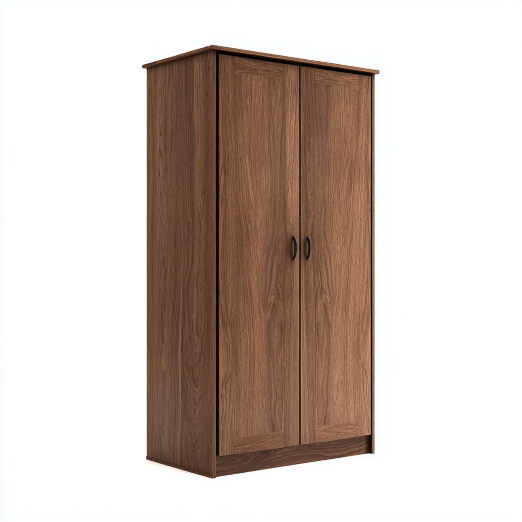 Armoire en bois coloris noyer foncé à deux portes