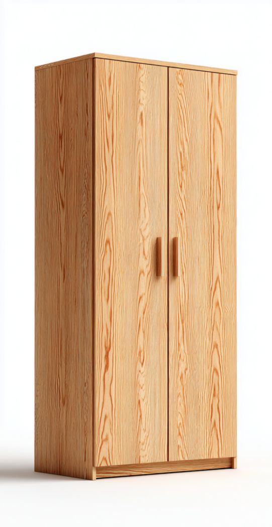 Armoire en bois à deux portes finition chêne naturel