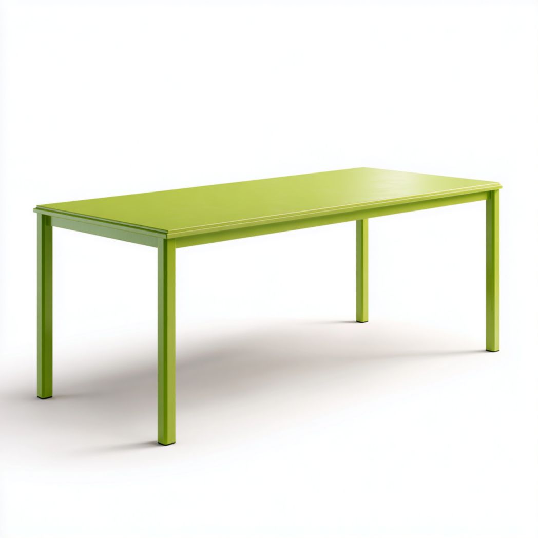 Table de jardin rectangulaire en métal vert