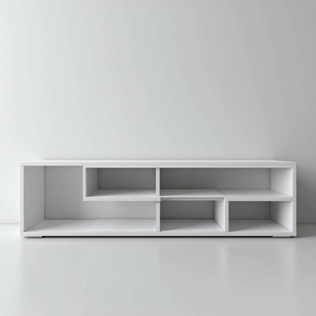 Meuble TV blanc à étagères multiples