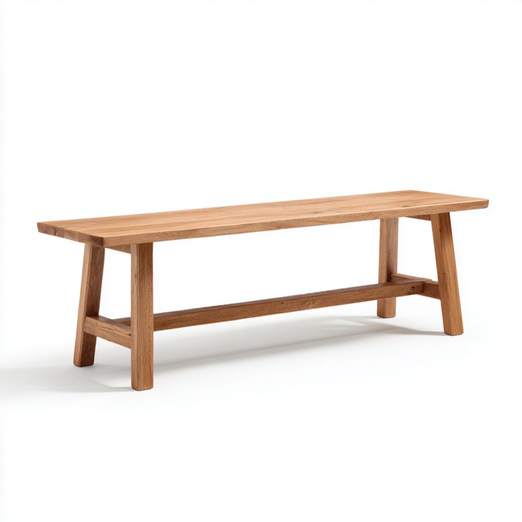 Banc rectangulaire sans dossier en bois massif