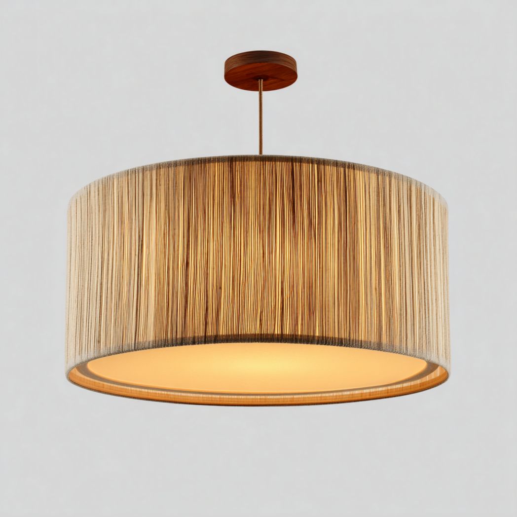 Plafonnier rond bois