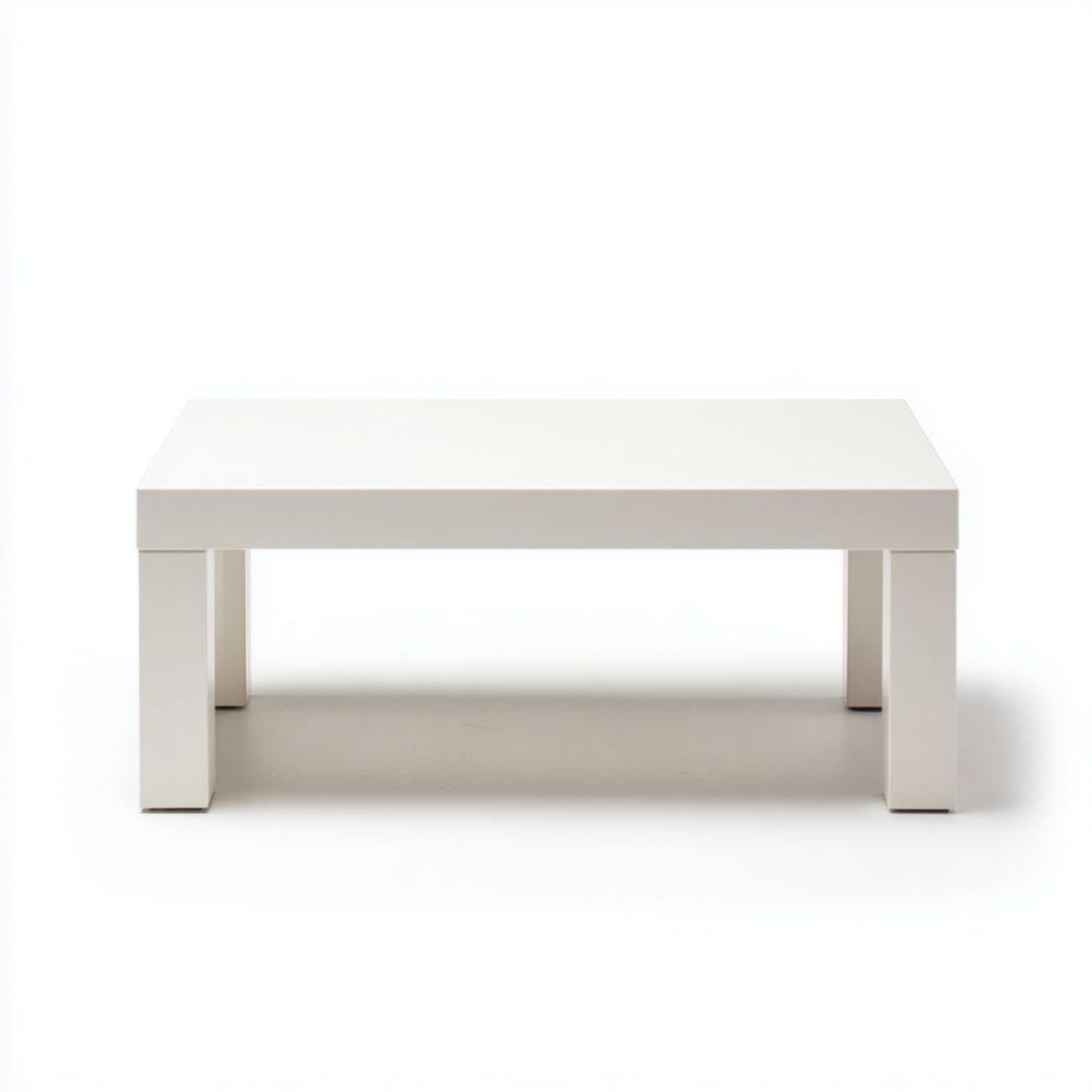 Table basse rectangulaire blanche