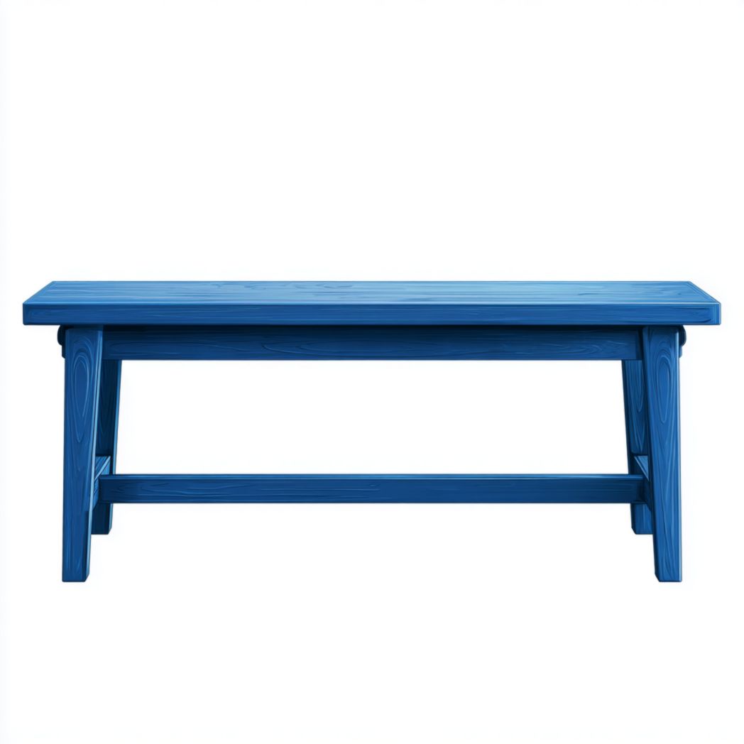 Banc rectangulaire en bois bleu