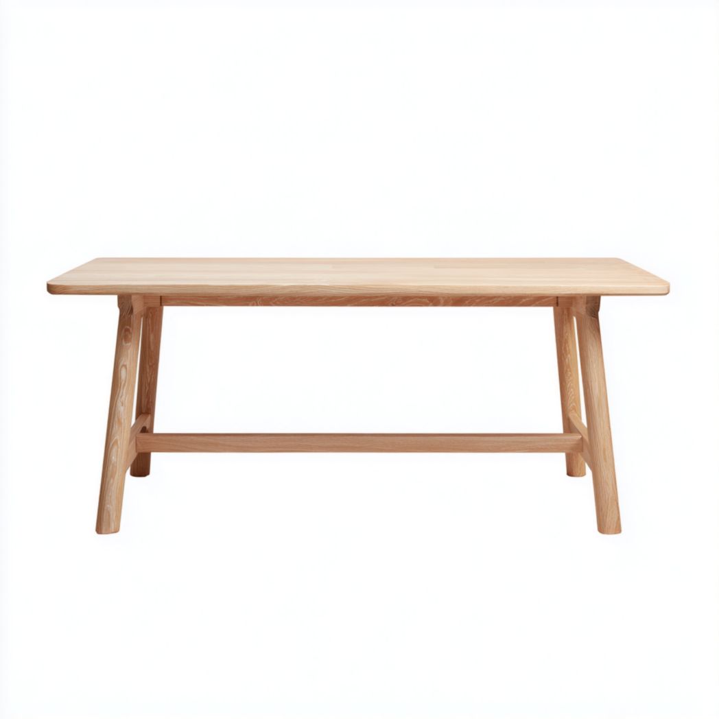Table basse ronde en bois massif brun clair