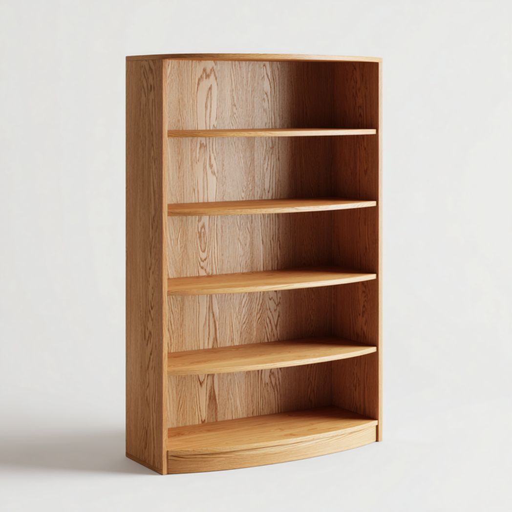 Bibliothèque verticale en bois chêne clair à cinq niveaux ouverts