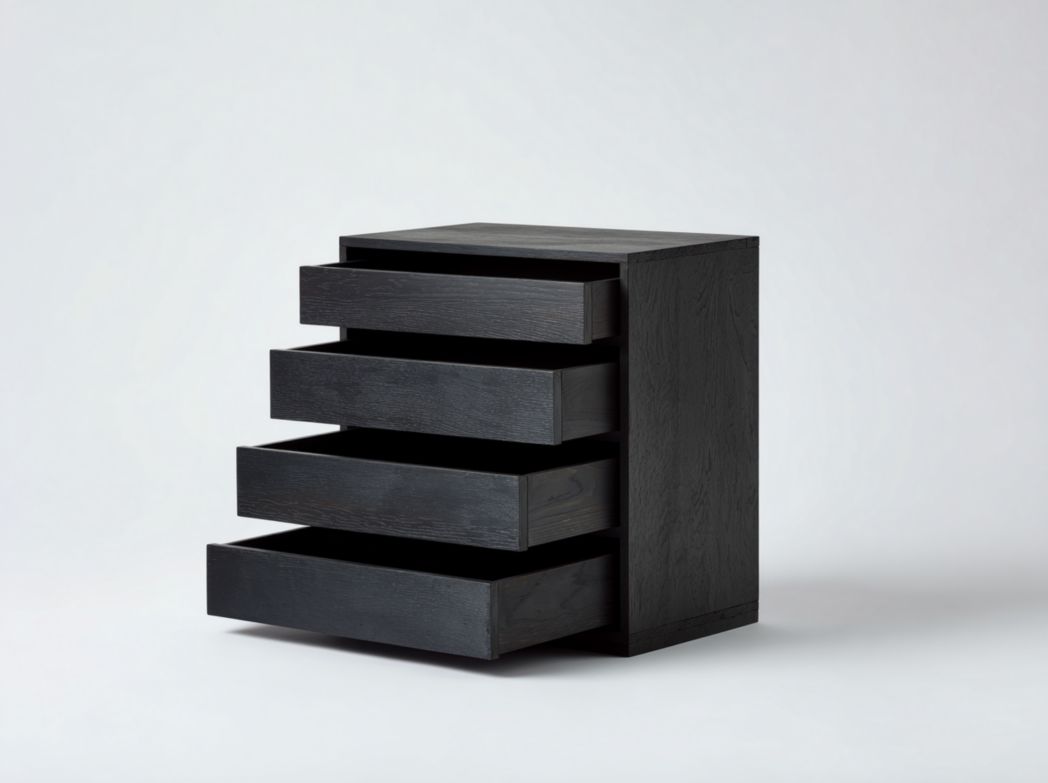 Commode en bois noir