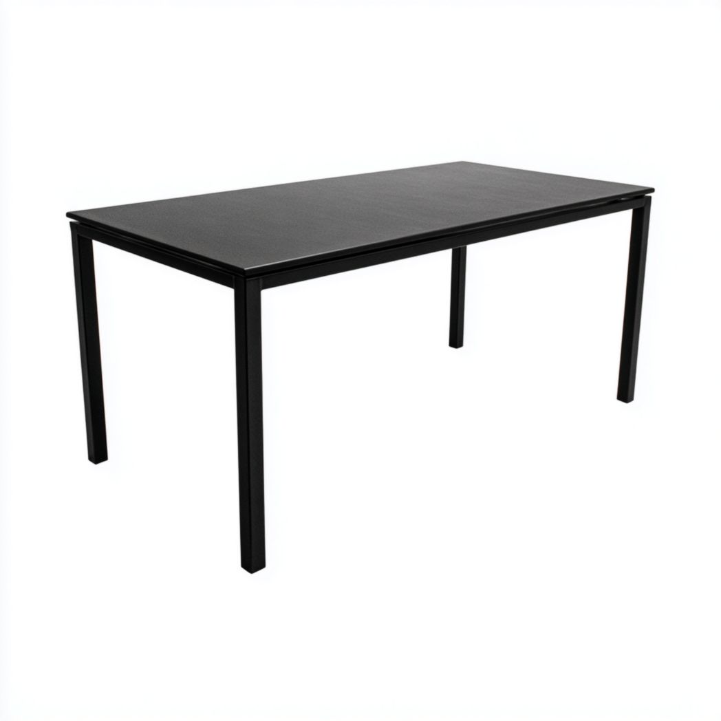 Table de jardin rectangulaire en métal noir