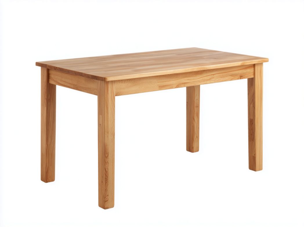 Table à manger rectangulaire en bois massif, marron clair