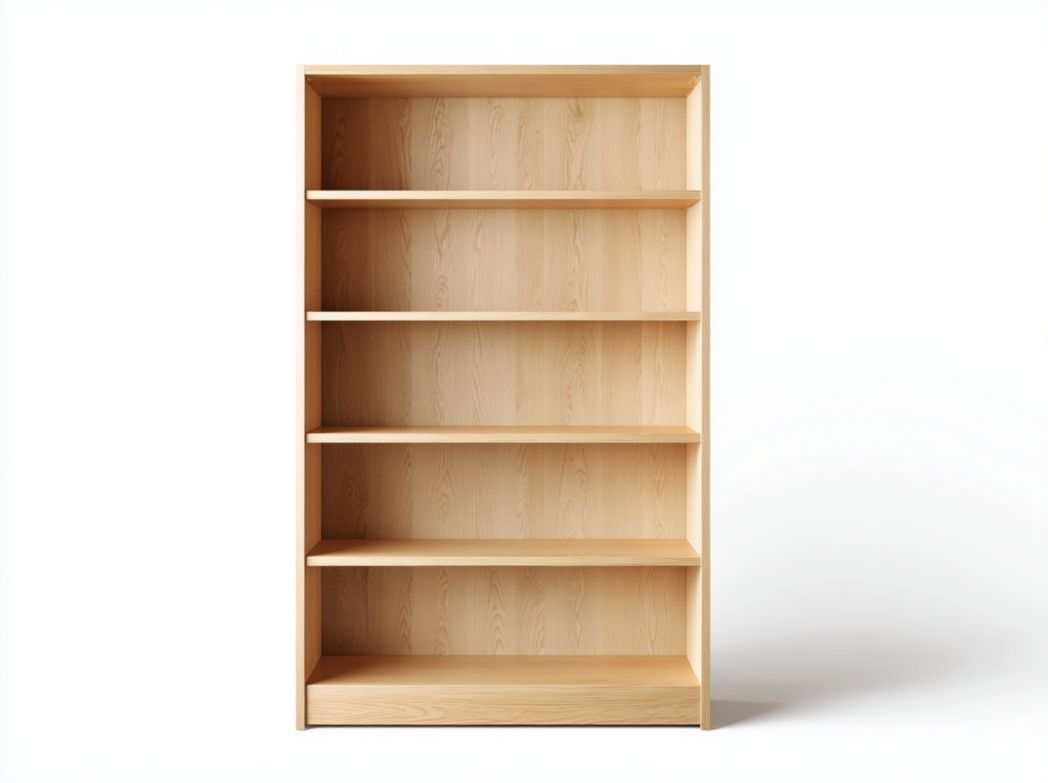 Étagère de rangement en bois massif marron clair à cinq niveaux