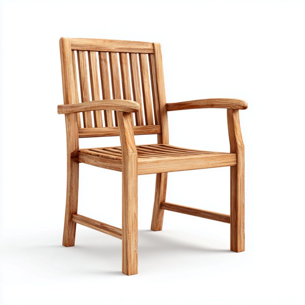 Chaise de jardin en bois marron clair à lattes verticales