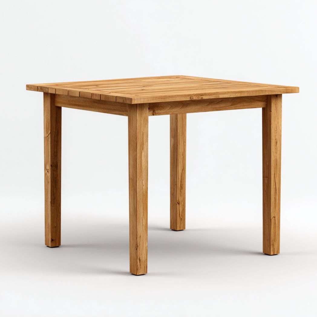 Table de jardin carrée en bois marron