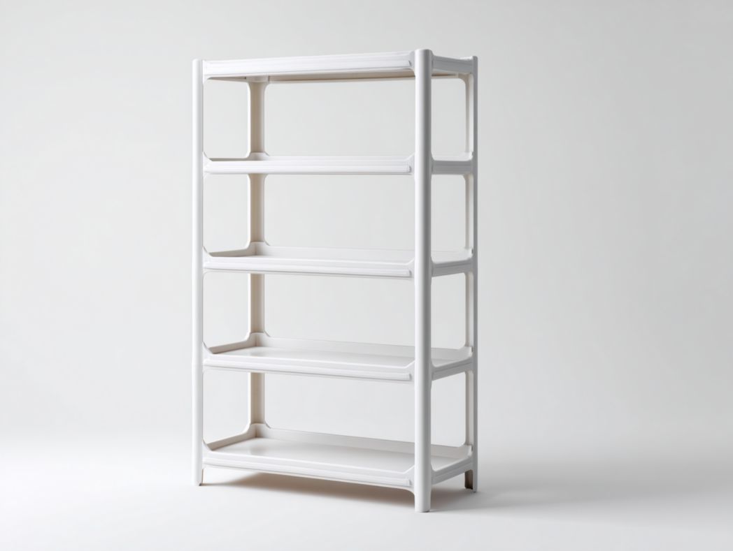 Étagère de rangement en plastique blanc à quatre niveaux