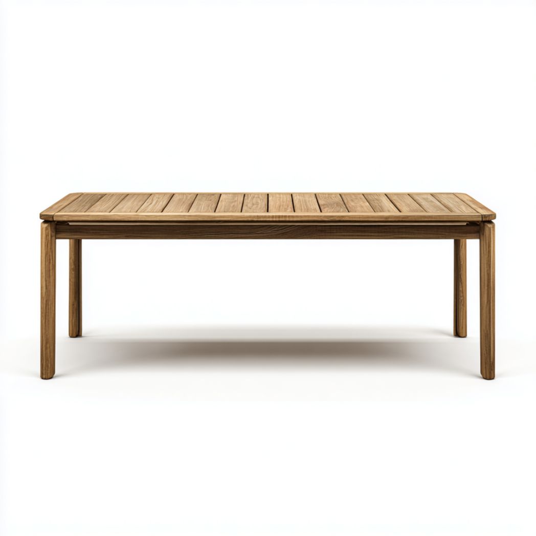 Table de jardin rectangulaire en bois marron